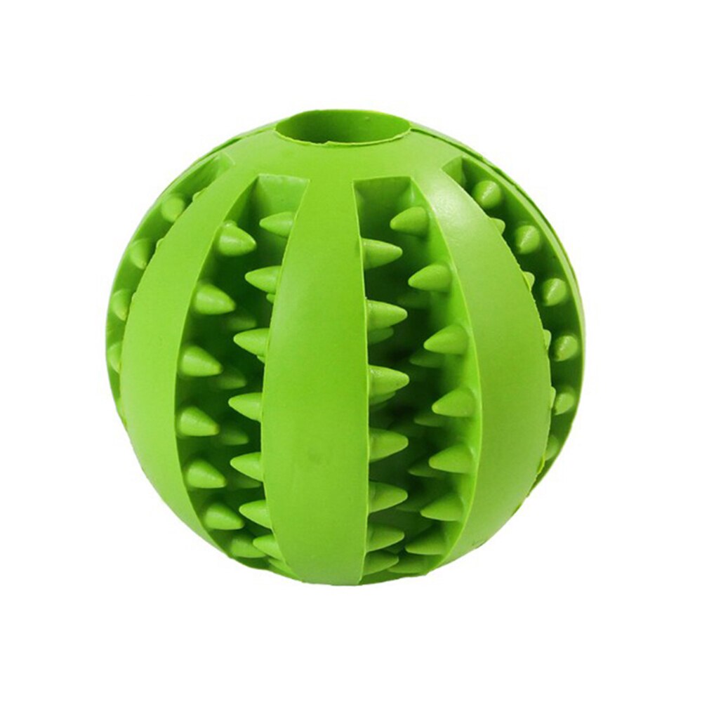 Soft Pet Dog Cat Toys Interactive Elasticity Ball Chew Toy Puppy Tooth Clean Ball Of Food Extra-tough Rubber Ball Feeder: Green / L 7cm
