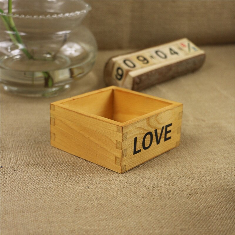 Pot de fleur moderne bébé Groot Pot de fleur stylo Pot jardin blanc plante pot en bois tissu intérieur jardinière succulente Pot bureau: wood 02