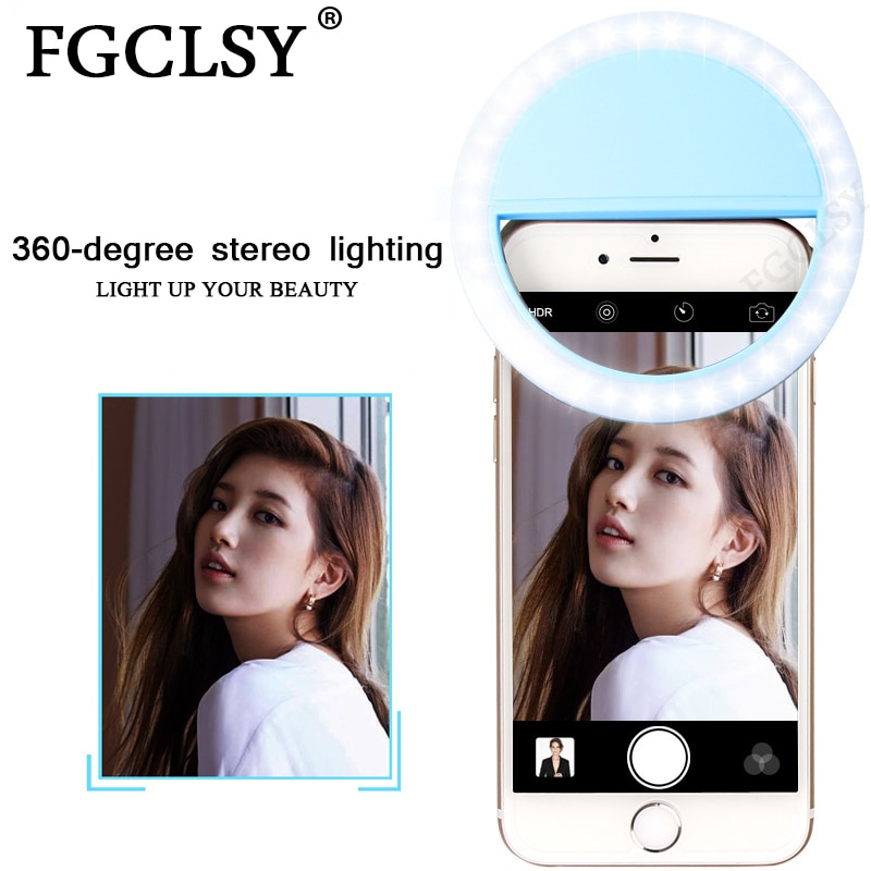 FGCLSY Selfie LED Ring Flash Light Portable Mobile Phone lens Enhancing Light Supplementary Lighting Selfie Luminous Ring Lamp