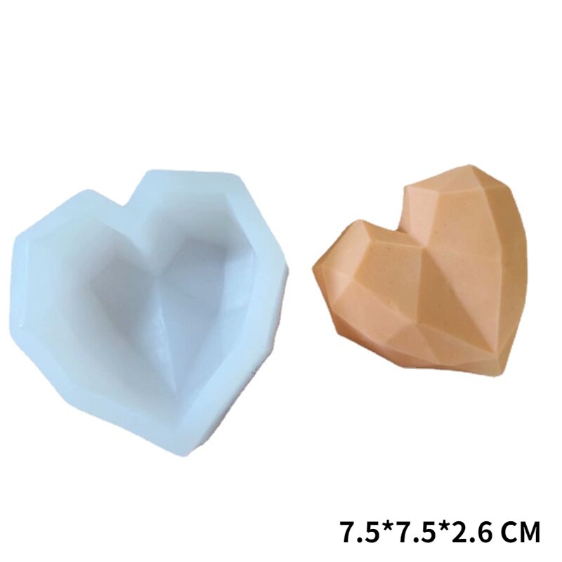 15 Cavity Diamond Heart Silicone Chocolate Mold DIY Cake Accessories Molds Kitchen Ice Cubes Biscuit Pastry Manual Baking Mould: Clear