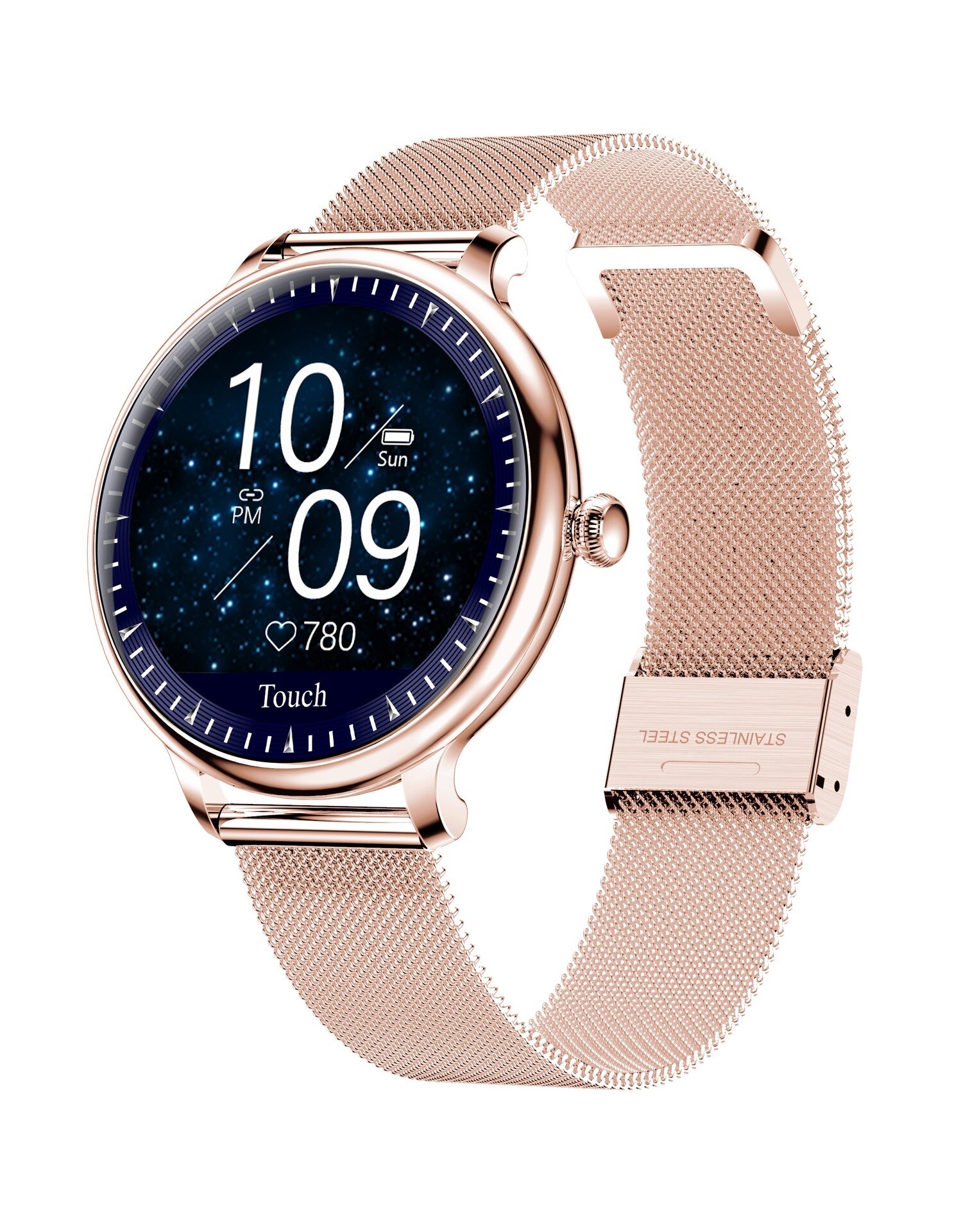 Casual Vrouwen Slimme Horloge Kleur Screen Sleep Hartslagmeter Compatibel Inkomende Oproep Stappenteller Wekker Camera Afstandsbediening: Steel Rose Gold