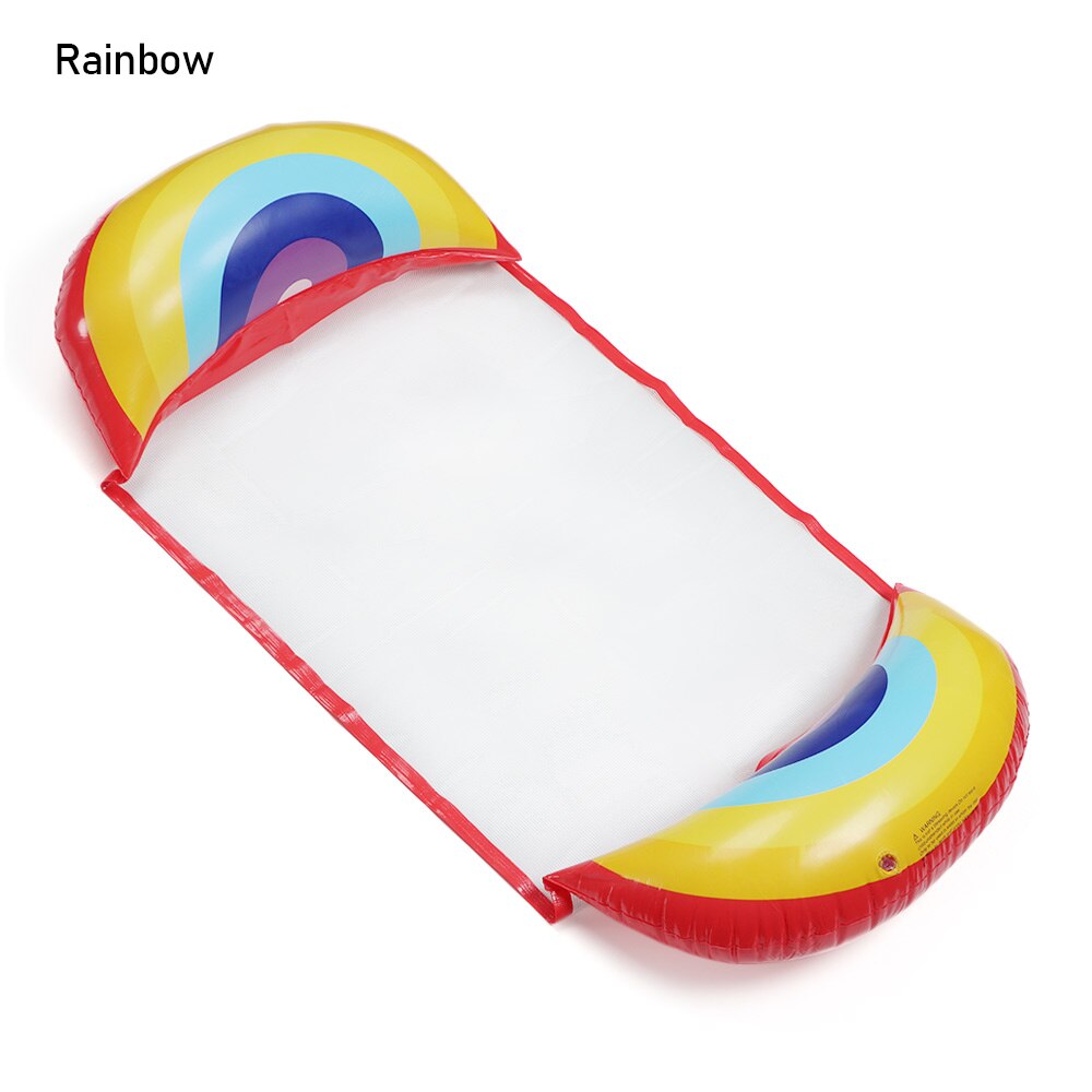 1Pcs 4-in-1 Foldable Inflatable Floating Row Swimming Pool Floats Adult Size Float Hammock Chair Raft Lake Fun Water Toys: Rainbow