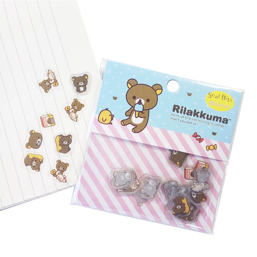80 Pcs/lot Kawaii Cute Bear Cat Rabbit Sticker DIY Scrapbooking Diary Decorations Sticky Notes Memo Pad Deco Phone Stickers: Blue Rilakkuma
