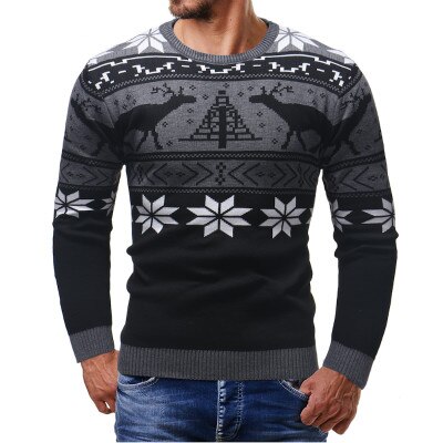Mannelijke Dunne Mode Trui Voor Heren Vest Slim Fit Truien Truien Warme Herfst Kerst Herten Trui Casual Kleding: black / Xl