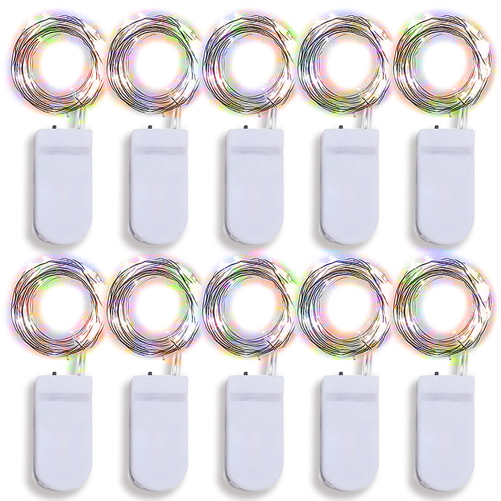 10pcs Led Fairy Lights Battery String Lights Firefly Starry Moon StarLights for DIY Wedding Party Bedroom Patio Christmas: changeable / 300W