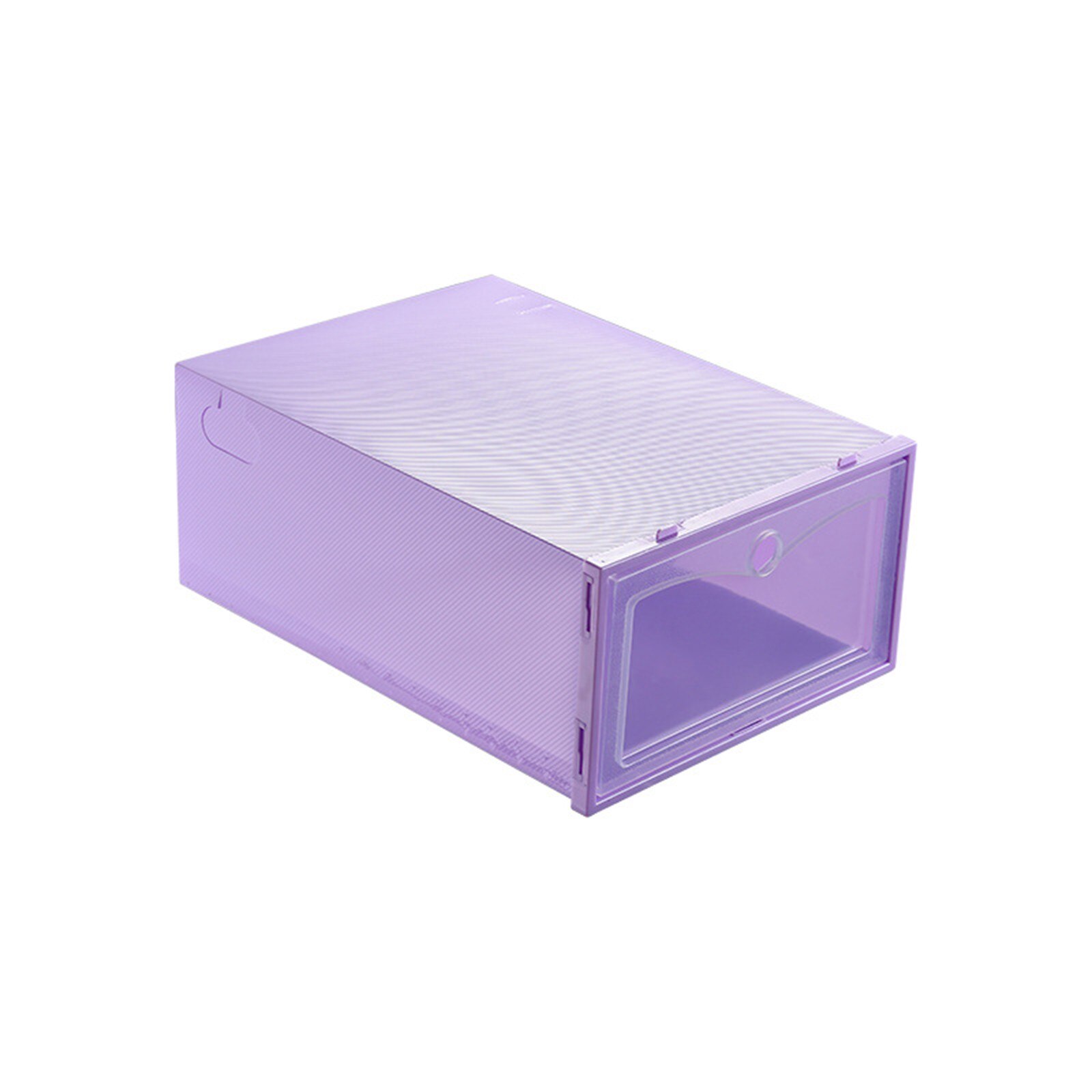 1Pcs Opvouwbaar Schoenendoos Verdikte Transparante Lade Doos Plastic Schoenendoos Schoenen Opbergdoos Stapelbaar Schoen Organizer 33x23x13cm: paarse kleur