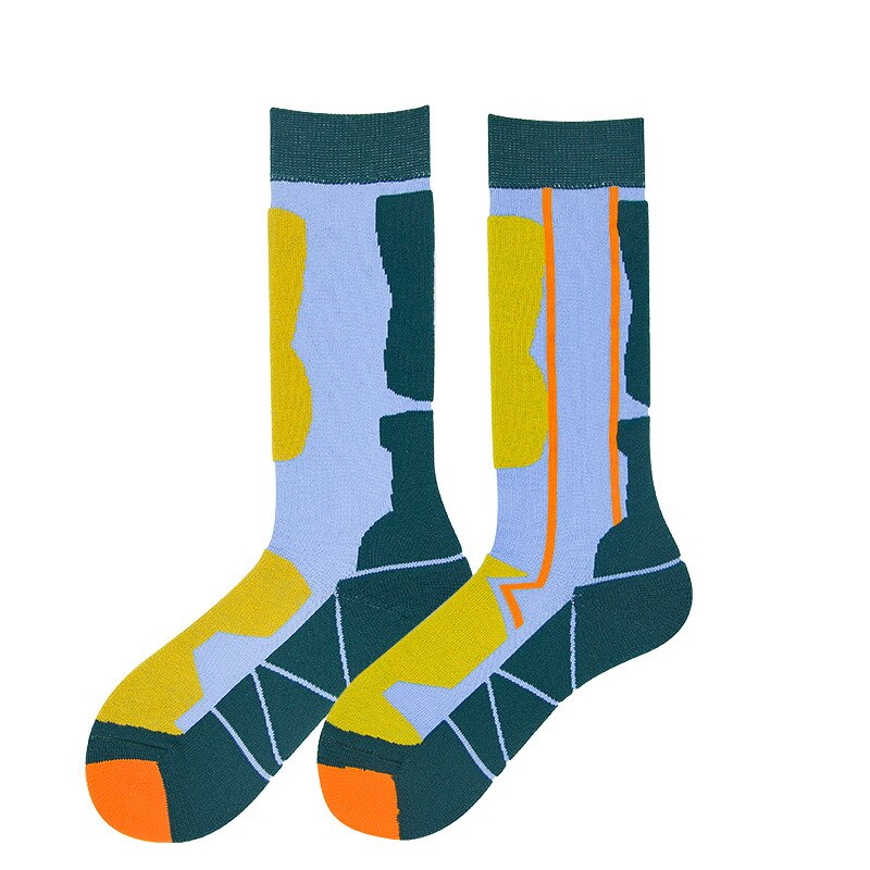 Wool Socks Outdoor Thickened Sports Ski Socks Long Tube Walking Warm And Breathable Quick Dry Socks Cycling Running Sports Socks: Color 14