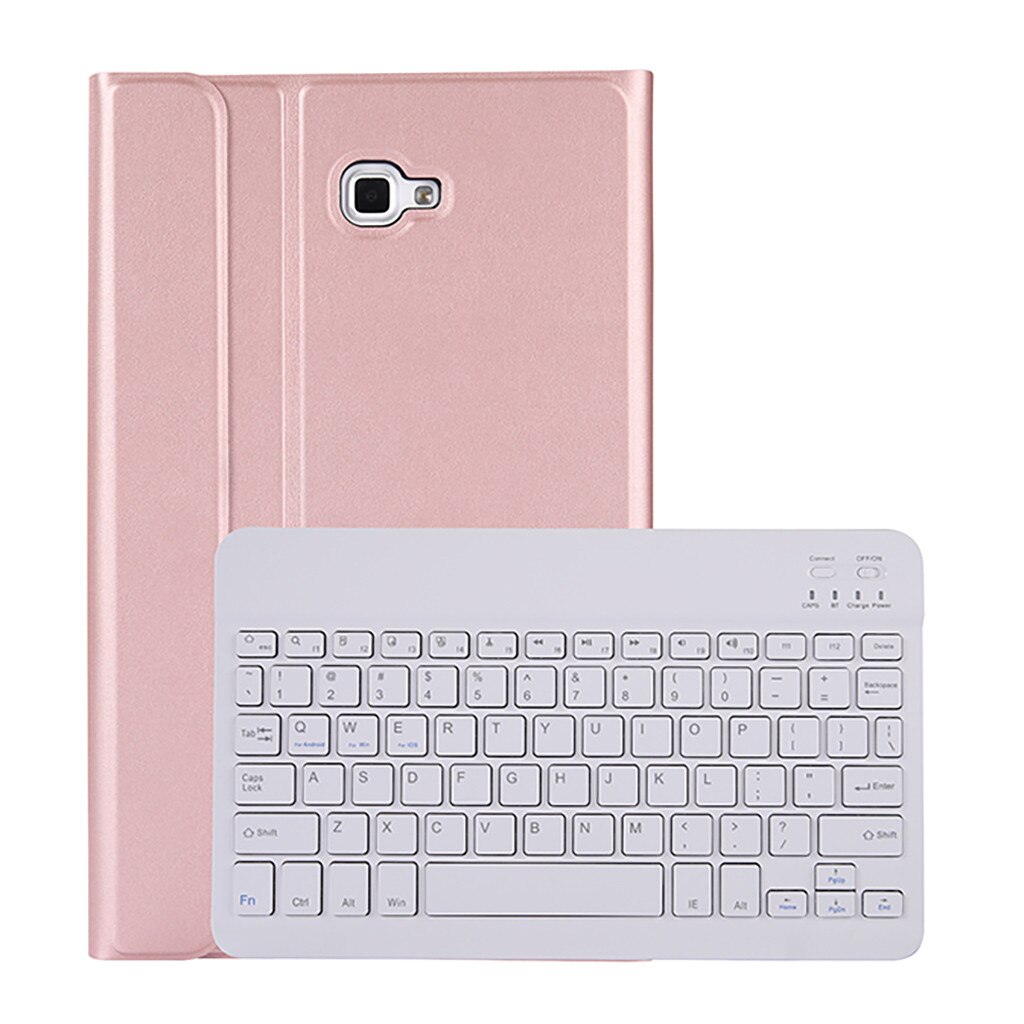 Teclado inalámbrico Bluetooth desmontable para Samsung Galaxy Tab A T580/T585 10,1, funda fina con soporte y teclado inalámbrico: Rose Gold