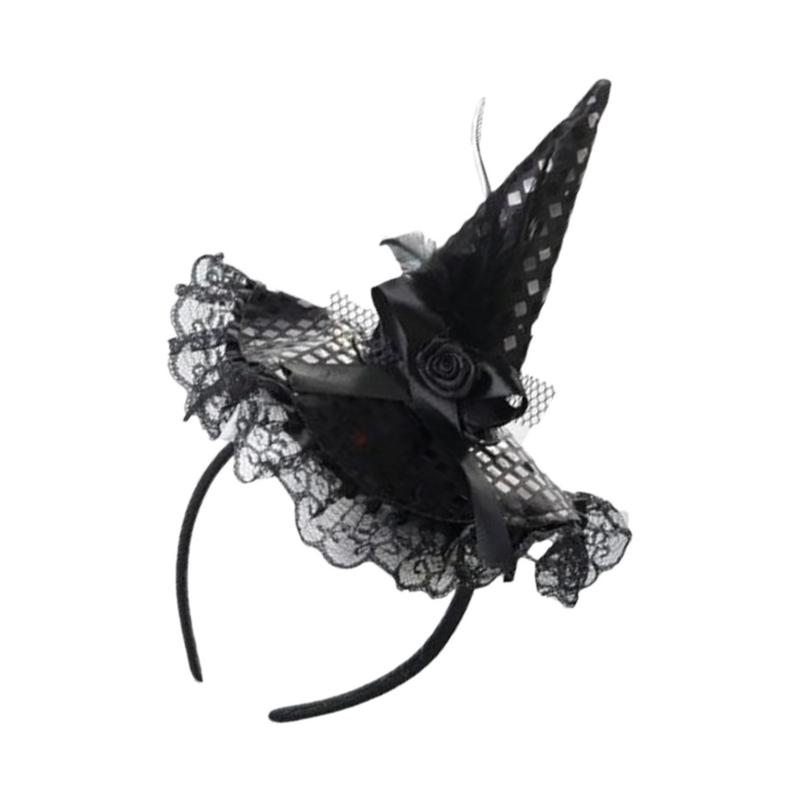 Halloween Witch Headband Sequins Lace Witch Headband Halloween Headbands Headwear Hair Hoop Costume Hat For Halloween