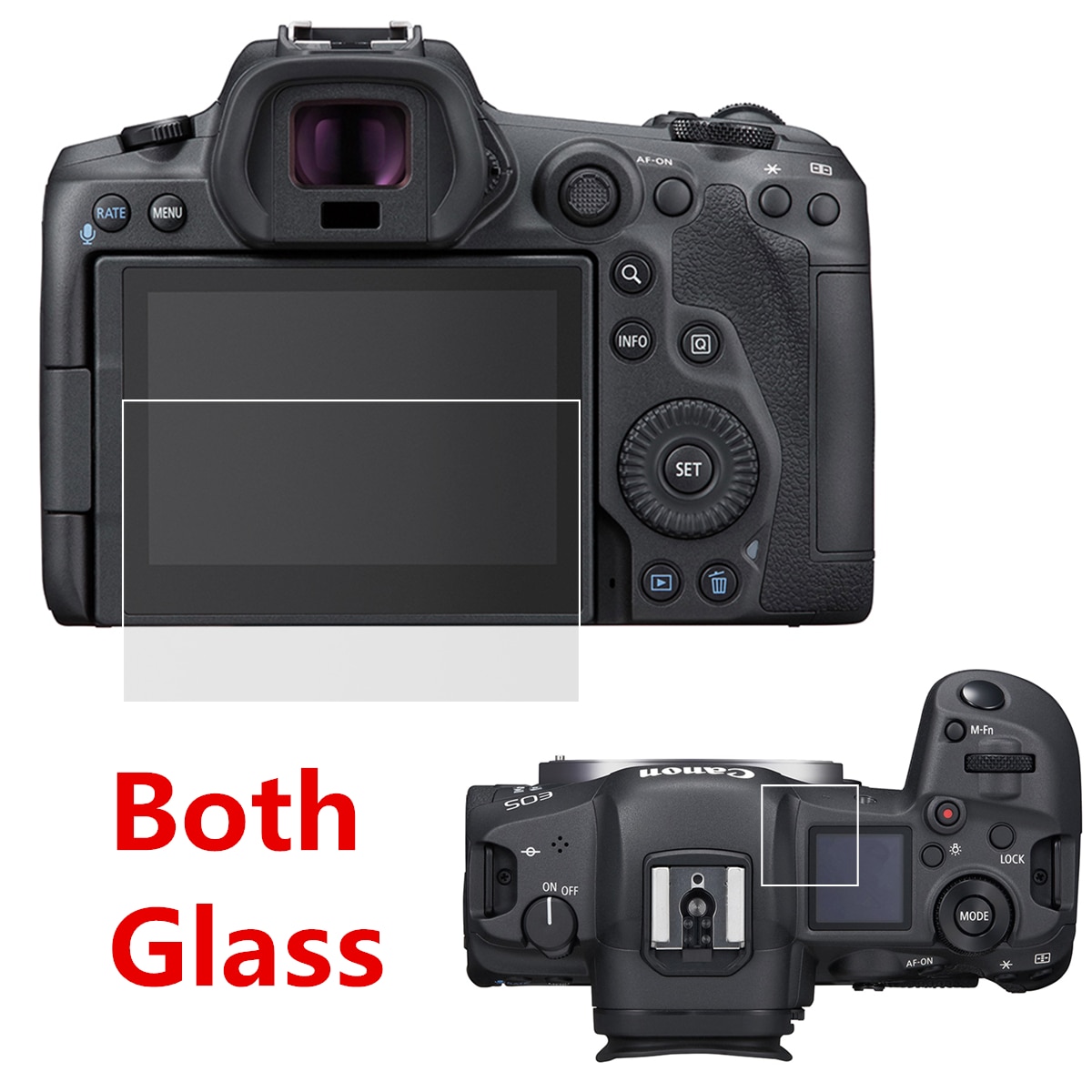 Zelfklevende Gehard Glas Belangrijkste Lcd + Top Info Schouder Screen Protector Cover Guard Voor Canon Eos R5 R5s r5C Camera