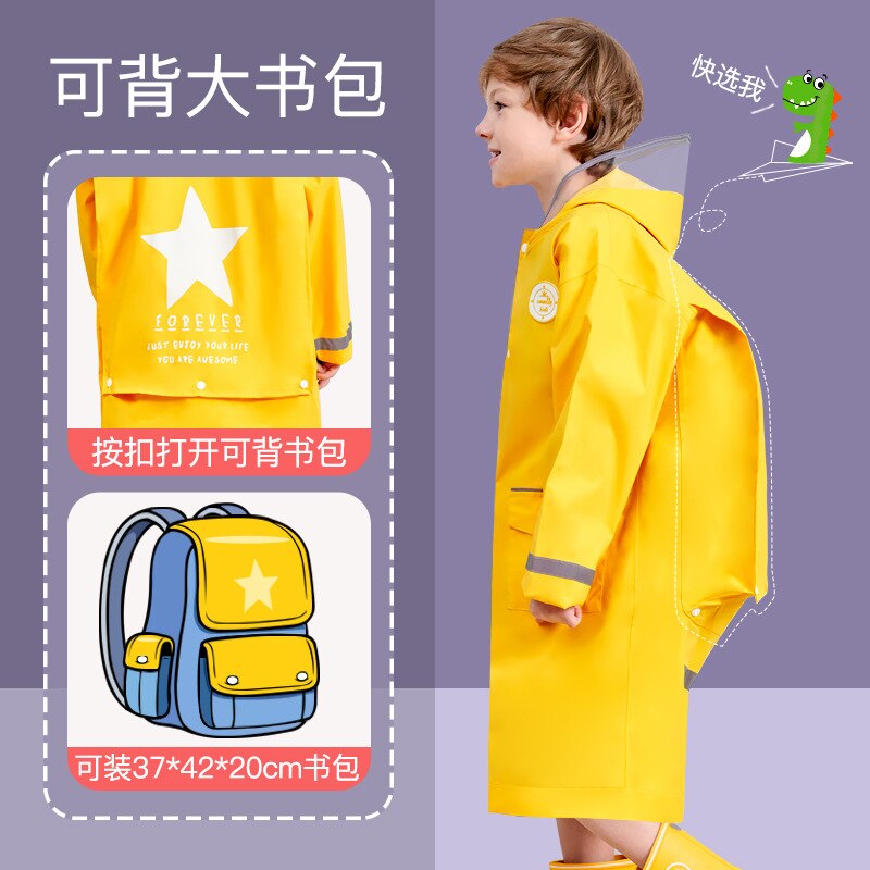 Elementary School Children Rain Coat Kids Macarons Child Rain Suit Waterproof and Windproof Child Rain Cover Soft and Breathable