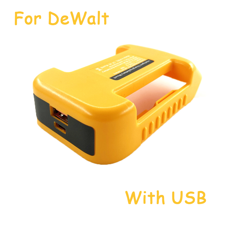 Adaptador de cargador USB mejorado para Makita, Dewalt, Milwaukee, iones de litio de 18V con/sin soporte de batería USB tipo C, carga rápida: Rojo oscuro