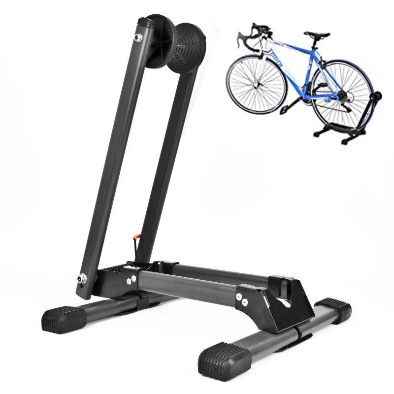 Mountain Bicycle Stand Floor Rack Road Bike Storage Holder Steel Fixed Bracket Folding Adjustable Indoor Parking Storage Racks