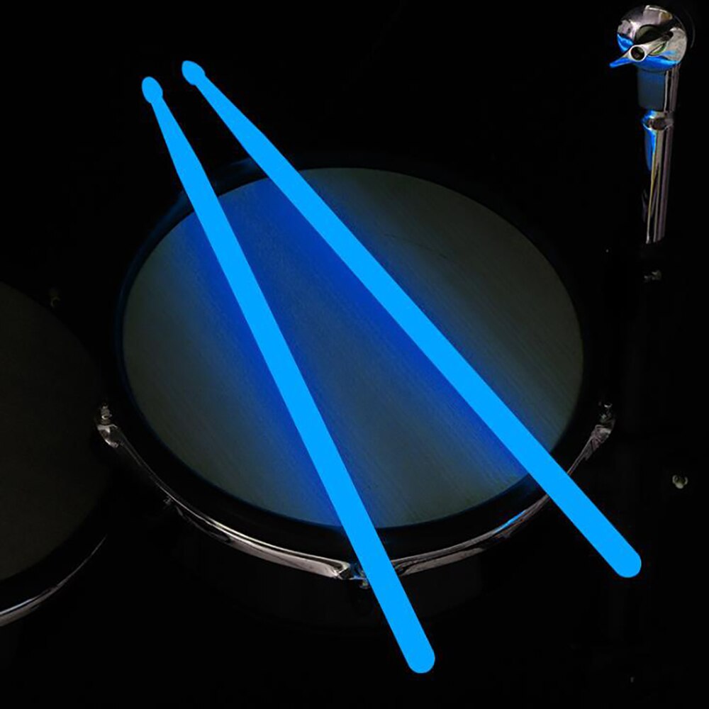 Lysende trommestikker lyse trommestok lyse led lyser trommestikker lysende i mørke scenen jazz trommestikker genbrug trommesæt: Fluorescerende blå