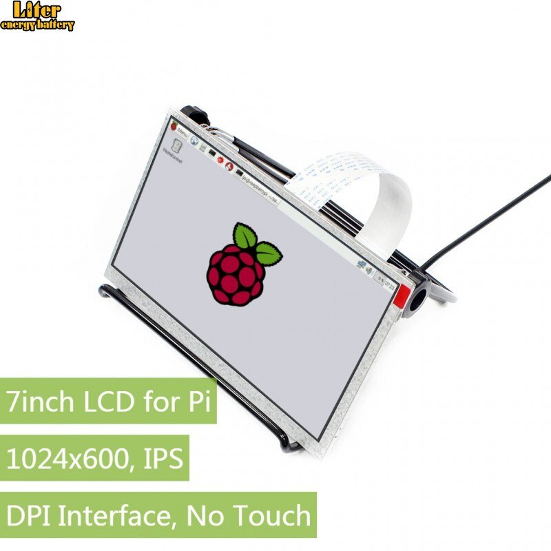 7 inch IPS Display voor Raspberry Pi, DPI interface, geen Touch, 1024x600, compatibel met Raspberry Pi 2B/3B/Zero/Zero W