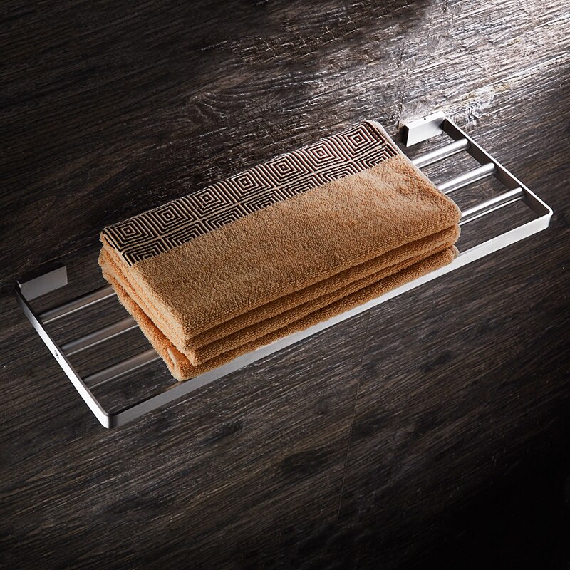 Badkamer Handdoek Rek Roestvrij Staal Geborsteld Wall-Mount Handdoekhouder Handdoek Plank Acessorios