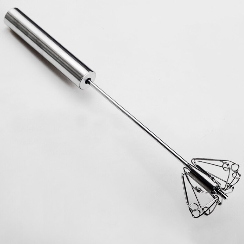 1PCS Manual Stainless Steel Miracle Push Magic Whisk Kitchen Mixer Whisk Tool Beater Egg Hand Tool Push Rotate Stiring I7W4