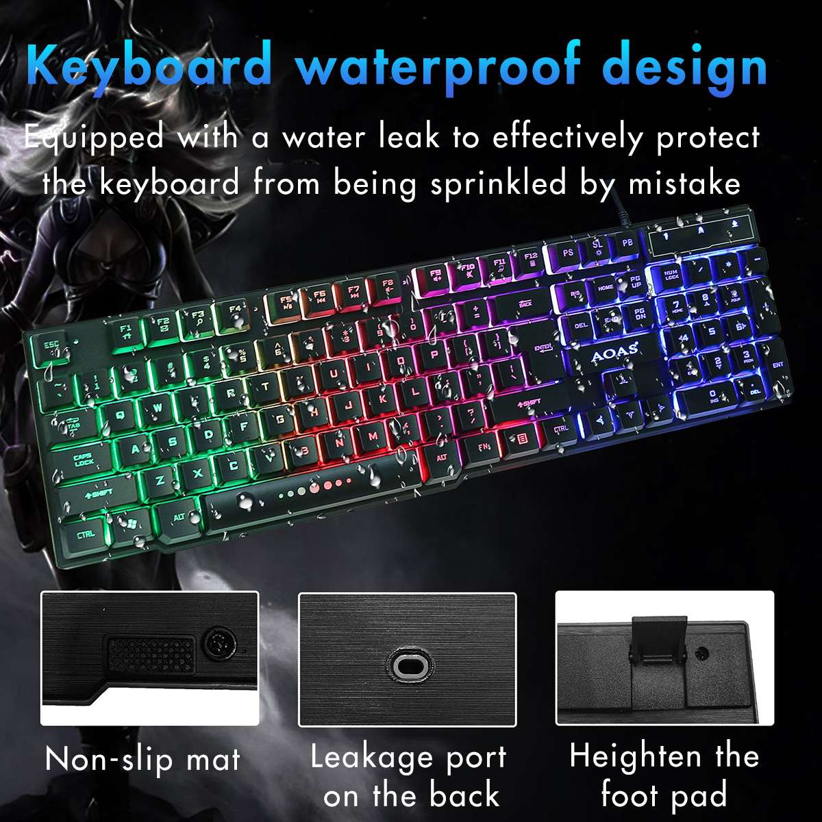 4pcs Gaming keyboard and Mouse Wired backlight 3-mode DPI Adjustable Gamer Mouse kit keyboard headphones Sets for PC Laptop