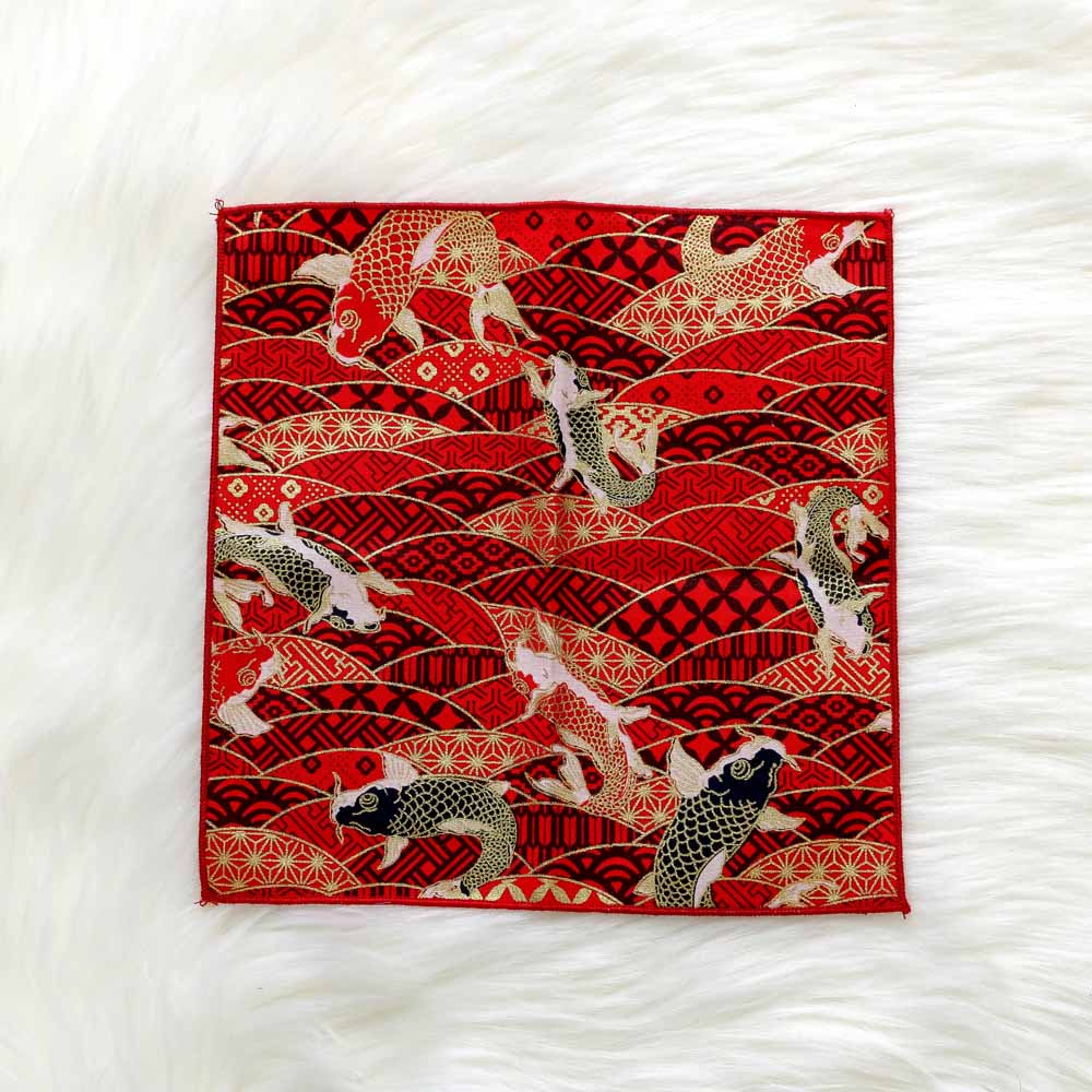 Serviette de poche Style japonais et vent en coton tissu fait à la main Satin bronzant vagues de papillon mouchoir de fleur de cerisier: 7