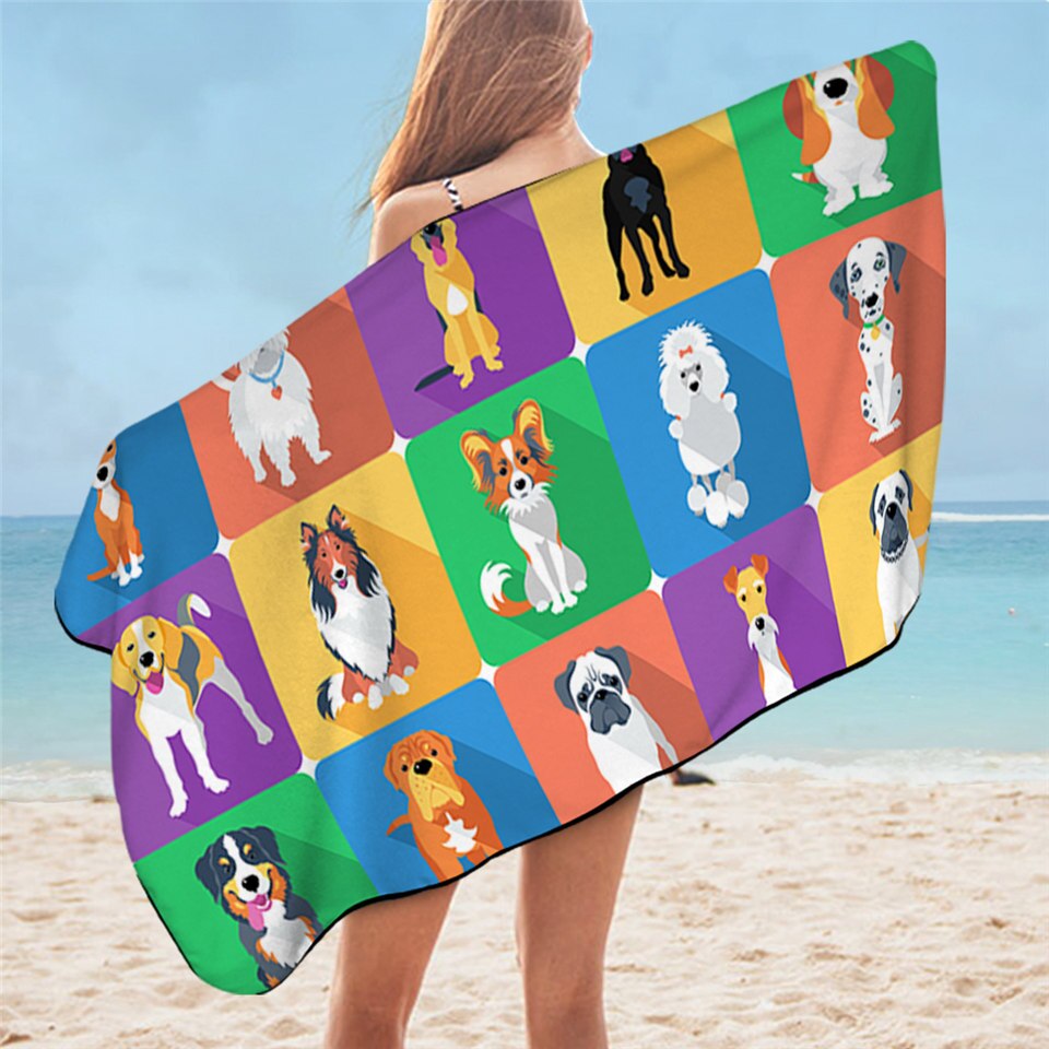 BeddingOutlet-Toalla de baño Hippie Pug para adulto, toalla de playa de microfibra con dibujos de animales, manta de Bulldog, 75x150cm: 17