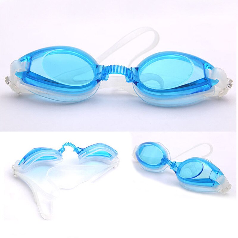 Voksen briller taske pvc materiale børn briller high-definition gennemskinnelig vandland mænd og kvinder svømmebriller briller: Sø vand blå farve