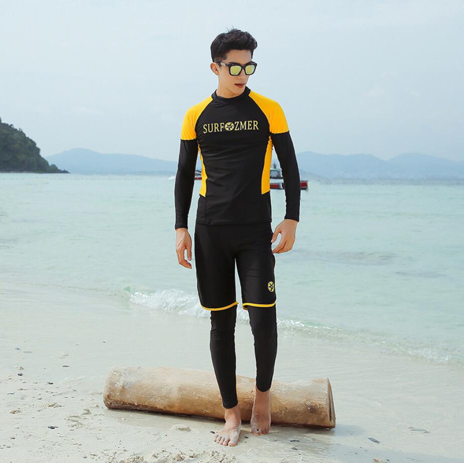Koreansk stil surfing badedragt til par mænd og kvinder langærmede rashguard dykning sport uv badetøj rash guard: 1 / L