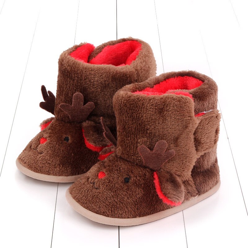 Newborn Infant Baby Girls Snow Boots Winter Warm Baby Shoes Solid Button Plush Ankle Boots