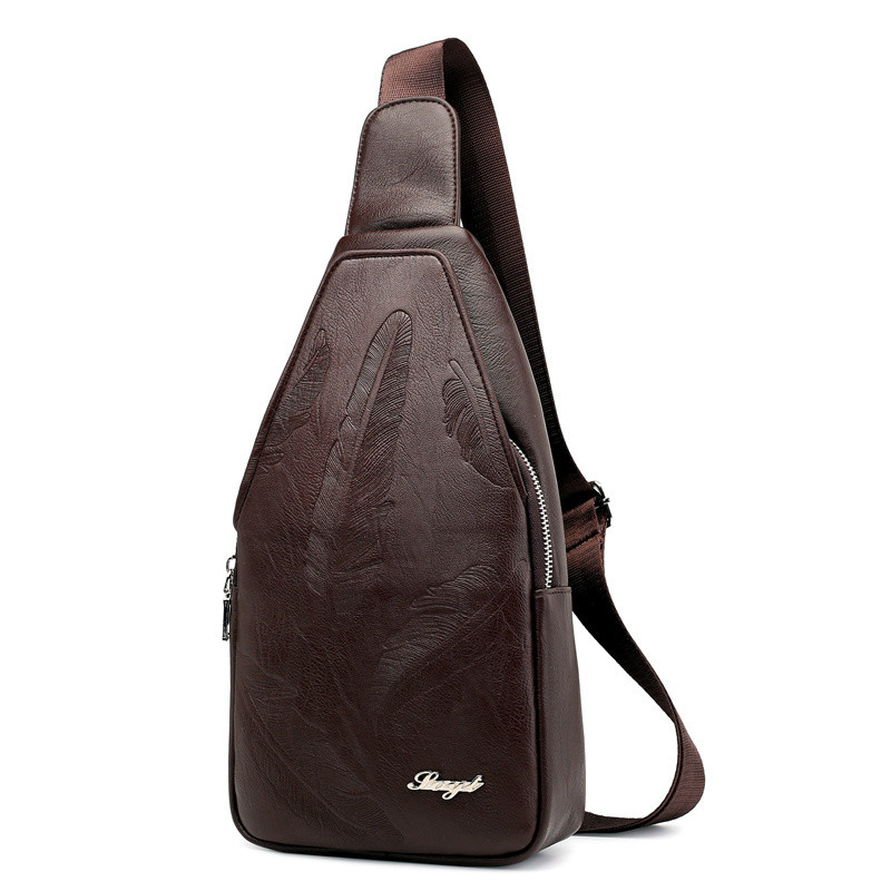 Heren crossbody tassen heren borsttas messenger bag leren schoudertassen diagonaal pakket rugzak reizen: Veerstijl
