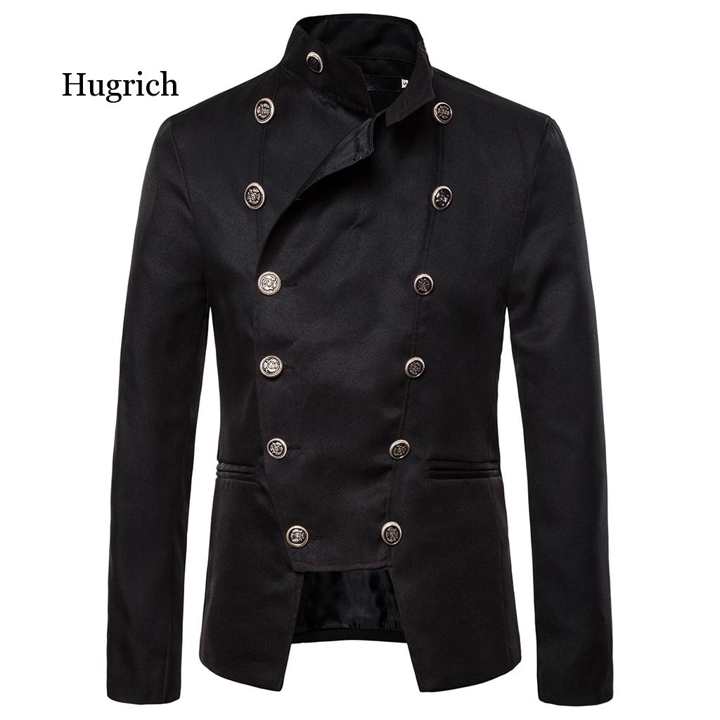 Vintage herenblazers, retro steampunk gothic kostuums, jasjes met dubbele rij knopen, blazers voor bruiloften, podiumoptredens, kostuums