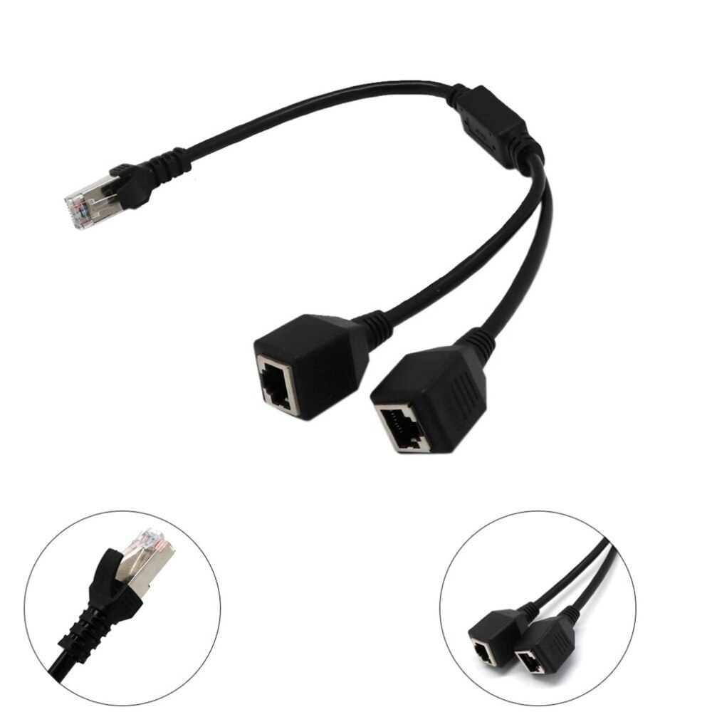 RJ45 Netwerk Splitter Adapter Kabel 1 Male Naar 2 Vrouwelijke Socket Poort Lan Ethernet Netwerk Splitter Y Adapter Kabel