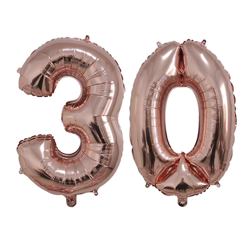 2Pcs 32 Inch Gold Silver Black Blue Pink Helium Foil Number Balloon 28 29 30 31 32 33 Happy Birthday Party Decoration Supplies
