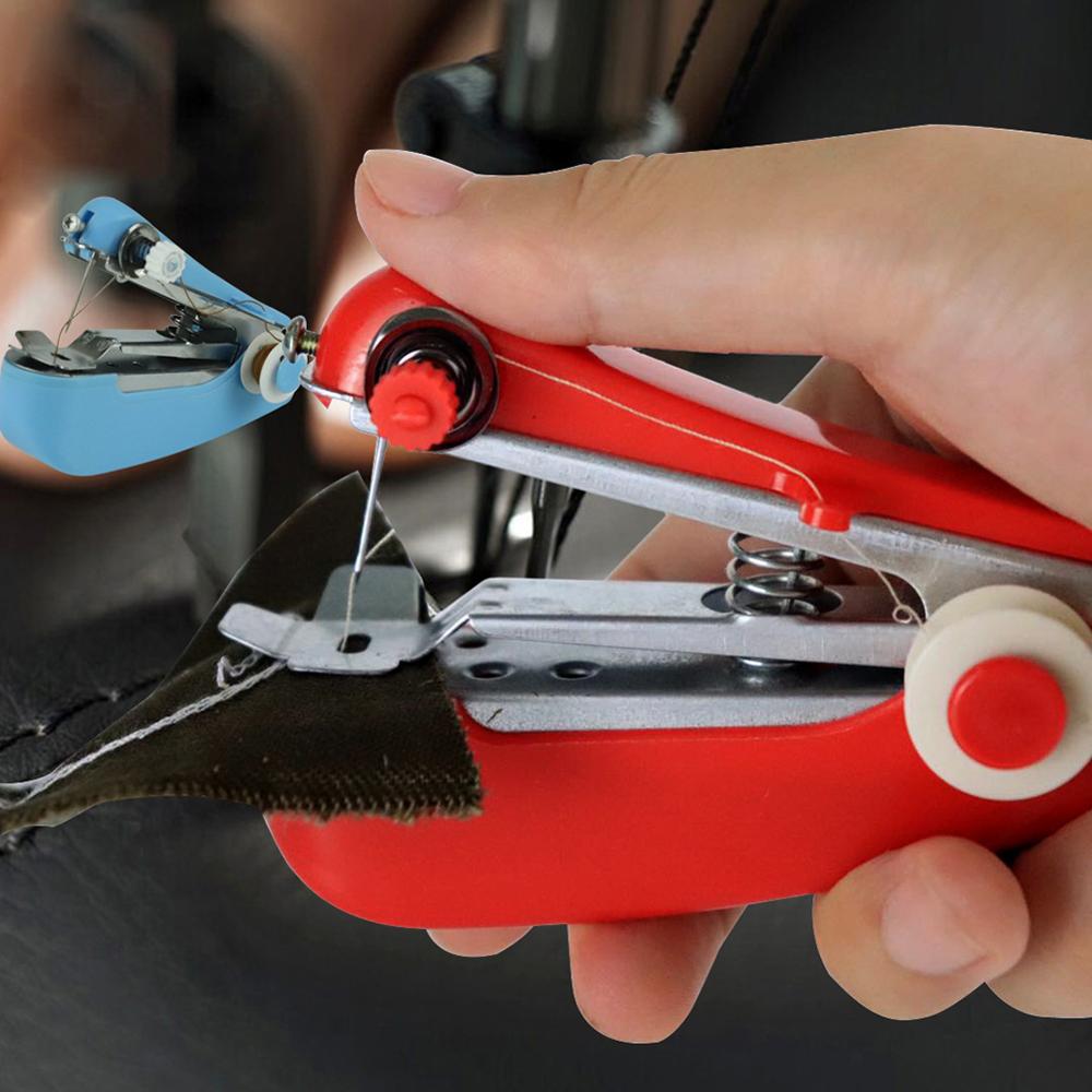 1pc bærbare mini manuelle symaskiner enkel betjening syværktøj syning stof stof praktisk håndarbejde værktøj holdbart hjem