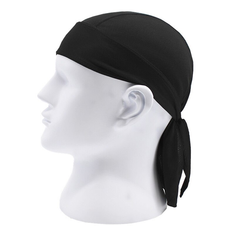 Men Summer Quick Dry Pure Cycling Cap Running Riding Hood Headband Head Scarf Bandana Headscarf Ciclismo Pirate Hat: Black