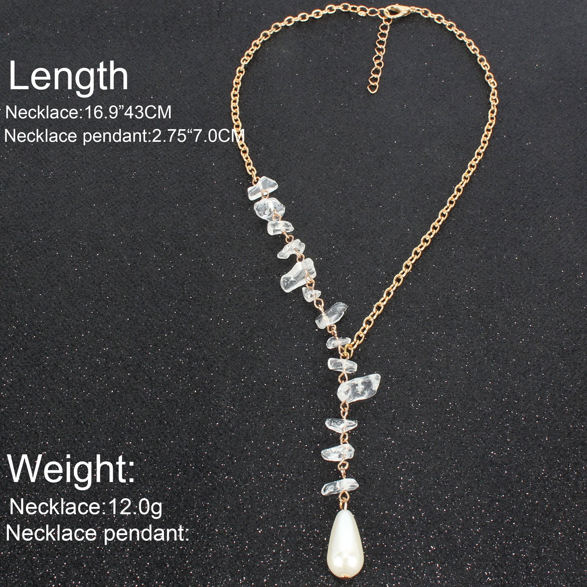 Classic versatile jewelry single layer gravel woman versatile pearl Water Pendant Necklace woman