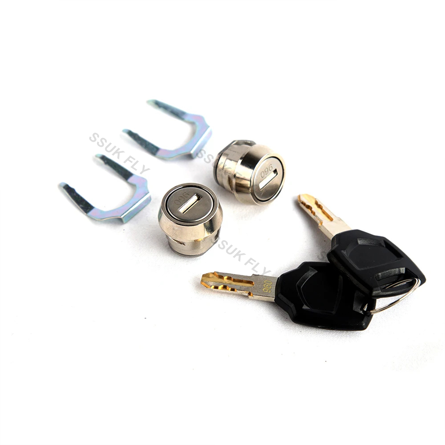 25L 32L 36L 45L 55L 65L 80L 100L Motorcycle Top Box Lock Rear Trunk Cylinder Core Tail Box 2 Keys Upper Lower Locks Accessories: White
