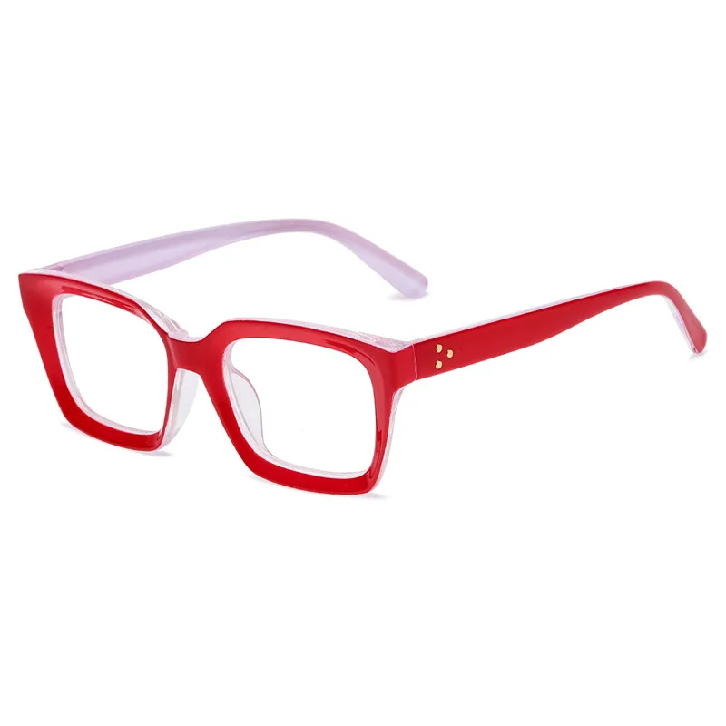 1 Stuk Oversized Vierkante Leesbril Mannen Vrouwen Draagbare Grote Frame High-Definition Presbyopie Bril Diopter 0 ~ 3.00 Gafas: Rood / +200