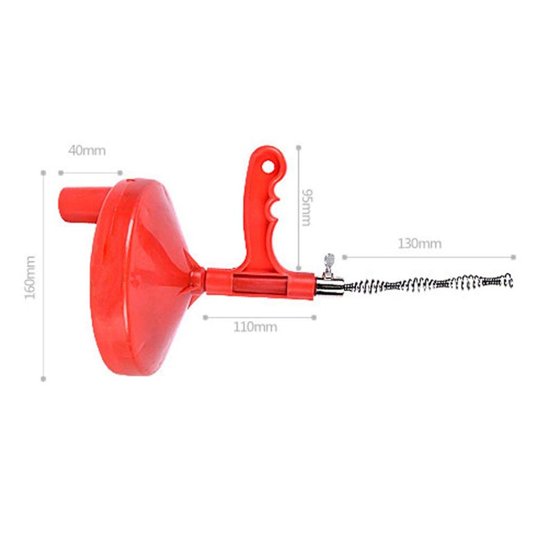 Drain Snakes Plumber Conduit Spin Thru Shower Toilet Sewer Cleaner Drain Unblocker Closet Drum Drains Auger Tool with 1/4-Inch