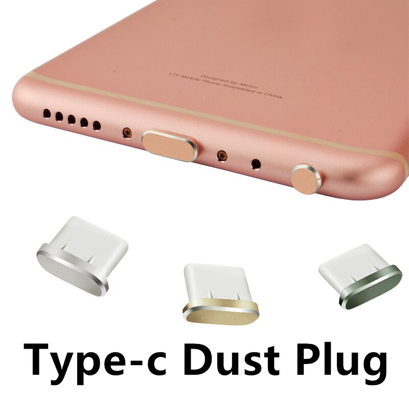 CatXaa Type-c Dust Plug Aluminium Alloy Type C Port Jack Mobile Phone USB-C Charging Stopple for Xiaomi 6 Mi5 Mi6 Huawei P9 P10