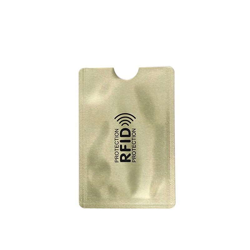 10 st anti-degaussing rfid aluminiumfolie kortuppsättning bankkort id-kort stöldskyddsläsare manlig kvinnlig korthållare skydd: Guld-