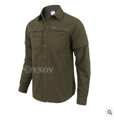 Mannen Outdoor Sport Sneldrogende Mouwen Afneembare Korte Lange Mouwen Ademende Kleding Leisure Anti-Uv Bescherming Shirts: Tarmac / Xxl