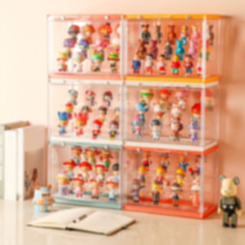 Clear Acrylic Blind Box Showcase Figures Display Case Collectible Model Art Crafts Box Toy Doll Organizer