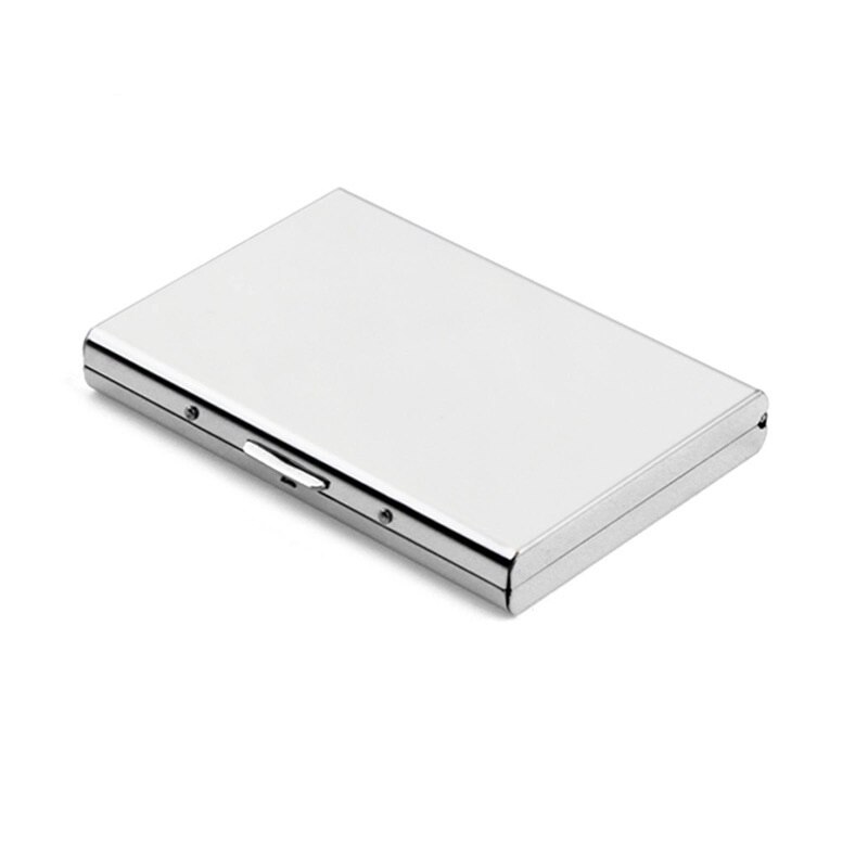 Solid Men Stainless Steel Credit Card Holder Id Business Card Case Wallet For Women 6 Colours