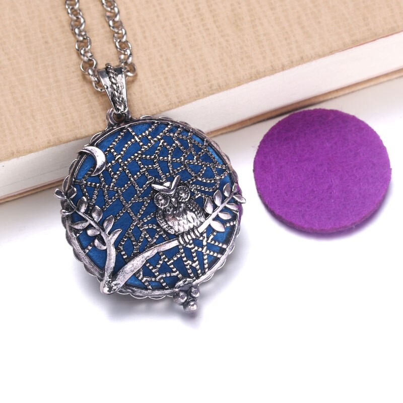 1pc 60cm Vintage Aromatherapy Perfume Essential Oils Diffuser Necklace Locket Necklace Pendant Dream Catcher Necklace 8534: N