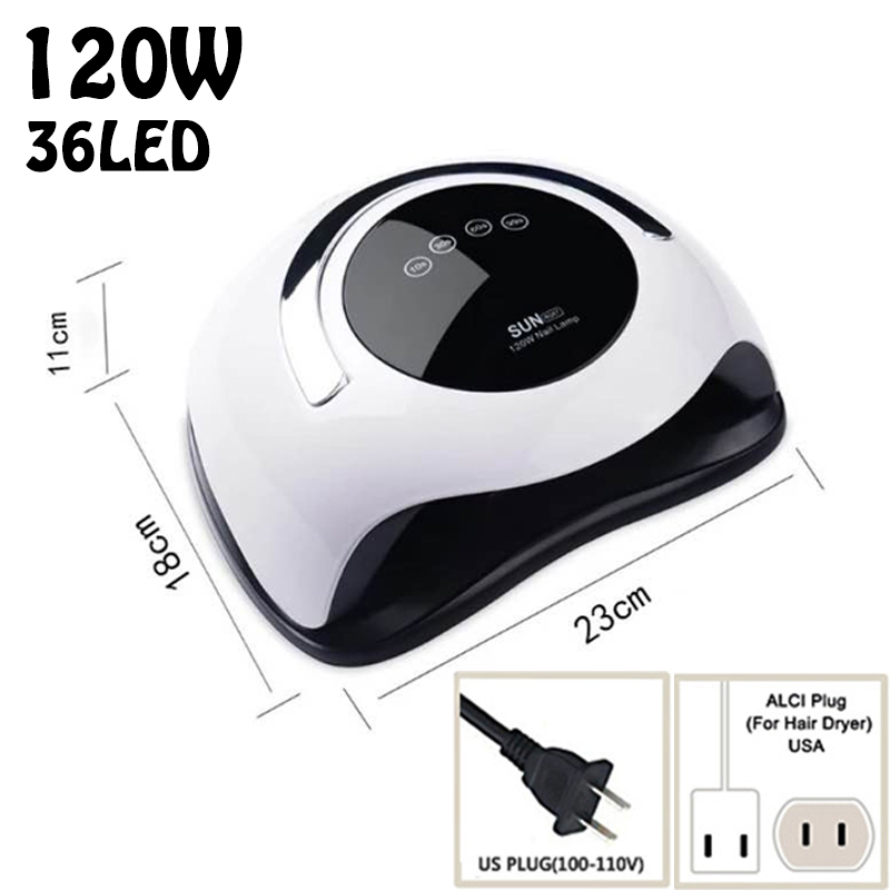 Lámpara para Gel de uñas 150W Sun X5 MAX, secador de uñas LED de lámpara con pantalla LCD, herramientas de manicura DIY, UV para todo tipo de laca de Gel, lámpara de hielo # GS-9: SUN 120W US