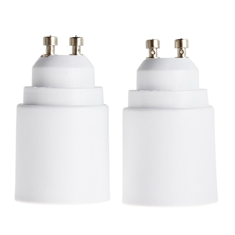 2 Packs Wit Led Licht GU10 Om E27 Plug Adapter