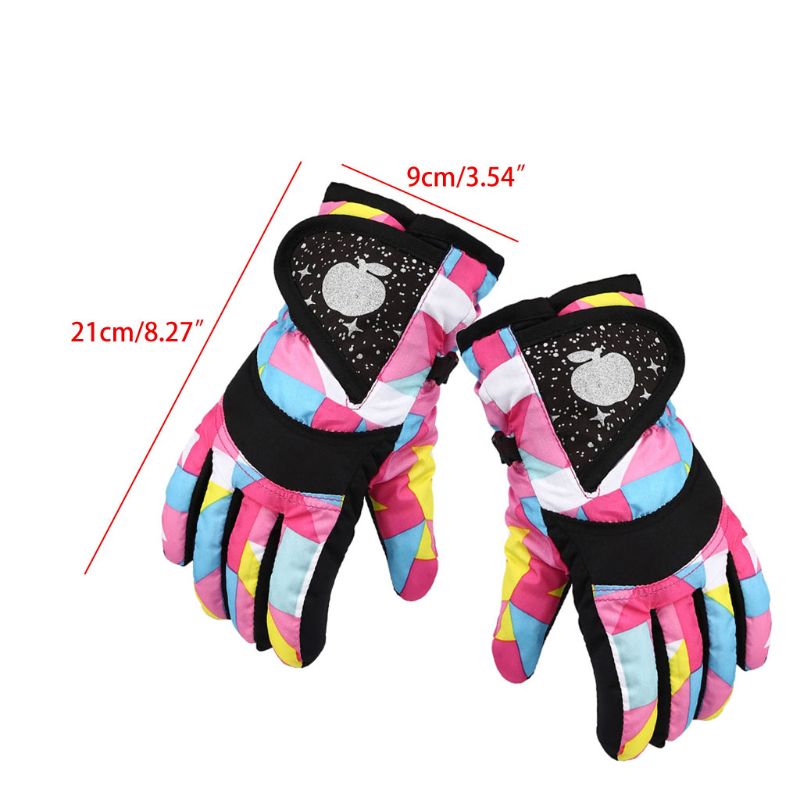 Luvas de snowboard de esqui de inverno à prova dwaterproof água luvas quentes para crianças luvas de dedo completo cinta para esportes, esqui, ciclismo 3 ~ 7 ano