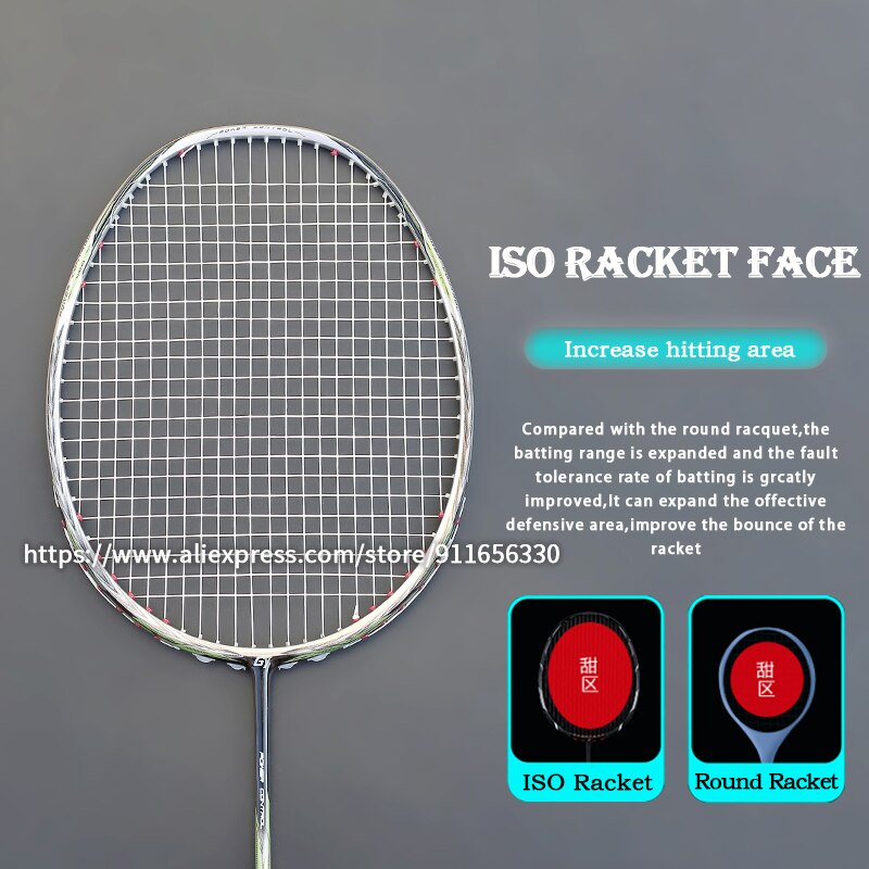 100% Full Carbon Fiber Super Light 7U 67G Badminton Rackets Strungs Max Tension 30lbs Racquet Bag Sports For Adult