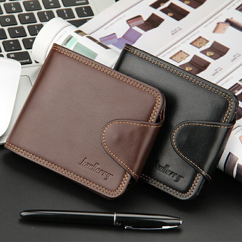 Baellerry Vintage Standard Men's Wallet Leather Trifold Short Wallets Card Holder Male Large Capacity Small Purse Carteira MW396