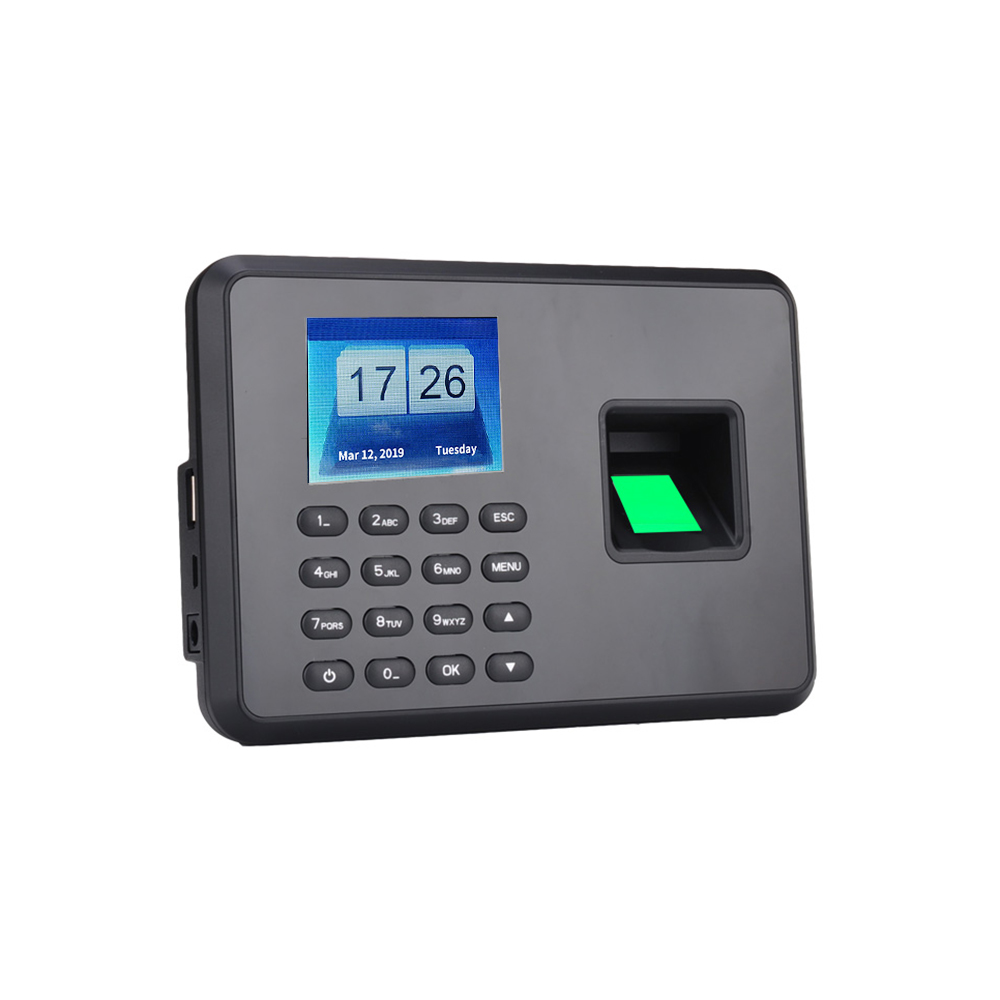 2.4 inch LCD Screen Intelligent Biometric Fingerprint Password Attendance Machine 5V Attendance Checking-in Recorder