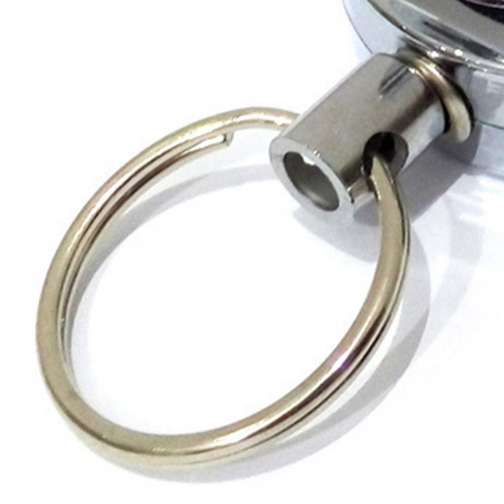 60 cm unisex-Schlüsselanhänger aus Edelstahl mit Rückenclip, Belastbarkeit, einziehbares Drahtseil, Anti-Verlust-Schlüsselanhänger, Ringhalter, Finder